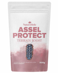 NatureHolic Assel Protect TerrainBoost - Bodenverbesserer für Asselterrarien | Fördert Bodenleben & Gesundheit der Asseln | Schimmel- und Bakterienschutz | Für vitalen Bodengrund | 500g Angebot bei HelloDeals