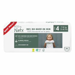 Eco by Naty Baby Öko Windeln - umweltfreundliche Premium-Bio Windeln aus pflanzenbasierten Materialien, ideal für empfindliche Babyhaut (Größe 4 - 88 Stück) Angebot bei HelloDeals