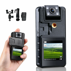 Hoestr 64GB Body Camera, 1296P Body Cam (2500mAh) mit 180° Drehbarer Linse und 3 Stabilen Clips, Bodycam Körperkamera für Lieferung Reiten Indoor Angebot bei HelloDeals