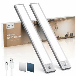 Schrankbeleuchtung Led Lampe mit Bewegungsmelder - 21cm 1500mAh Unterbauleuchte Küche Licht Aufladbar mit USB & Sensor - Dimmbar Schranklicht Treppenlicht - Vitrinenbeleuchtung Magnetische | 2 Stück Angebot bei HelloDeals