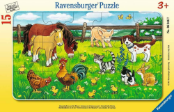 Ravensburger Kinderpuzzle - 06046 Bauernhoftiere auf der Wiese - Rahmenpuzzle für Kinder ab 3 Jahren, mit 15 Teilen Angebot bei HelloDeals
