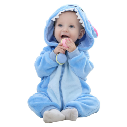 TMEOG Unisex Baby Romper Cute Warm Hase Stich Tier Lange Ärmel Reißverschluss Verdickte Fleece Herbst-Winter Kinderkleidung 18-24 Monate Stich Angebot bei HelloDeals