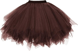 Dressever Damen Tüllrock 50er Rockabilly Petticoat Retro Tutu Ballet Cosplay Prom Abendkleider Anlass M Schokolade Angebot bei HelloDeals
