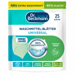 Dr. Beckmann MAGIC LEAVES Waschmittel-Blätter UNIVERSAL | vordosierte & wasserlösliche Waschblätter | platzsparend und leicht anzuwenden | 25 Blätter Angebot bei HelloDeals