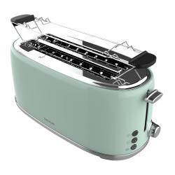 Cecotec Toaster 4 Scheiben Toast&Taste 1600 Retro Double Green, 1630 W, 2 Breite und Lange Schlitze von 3,8 cm, Edelstahl, Obere Roste, Regulierbare Leistung, Krümelschublade Angebot bei HelloDeals