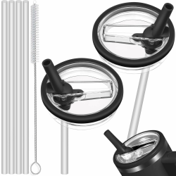 2 Stück Deckel für Stanley Cup 40oz,Auslaufsicherer Ersatzdeckel für Stanley Cup mit 4 Trinkhalmen and 1 Strohhalm Bürste,Ersatzdeckel für Stanley Cup Zubehör,Ersatzdeckel für 40oz Becher Angebot bei HelloDeals