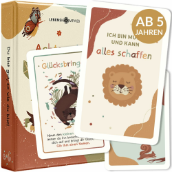 Lebenskompass 40 Achtsamkeitskarten für Kinder Affirmationskarten Kinder für positives Denken, Selbstliebe, Mut und Dankbarkeit für Kinder Angebot bei HelloDeals