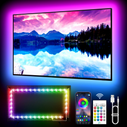 KANTUTOE TV LED Hintergrundbeleuchtung, 3 M LED-Streifen für 32-45 Zoll TV, Musik Sync Farbe wechselnde TV-Lichter mit APP und Fernbedienung USB Powered LED-Lichter für Zimmer Angebot bei HelloDeals