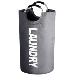 Faltbare Wäschekorb, 90L Kapazität Wäschesammler mit Griff, Wäschebox aus Oxford-Stoff, Wasserdicht Wäschesack Laundry basket, Tragbar Wäschesortierer Aufbewahrungsbehälter, Flaschensammler-Dunkelgrau Angebot bei HelloDeals