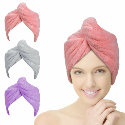 ACWOO Haarturban Handtuch, 3 Stück Turban Haartrockentuch Haarturban mit Knopf, Kopftuch Handtuch für Lange Haar, Schnelltrocknend Mikrofaser Handtuch Haarhandtücher Angebot bei HelloDeals