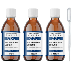 3X 100ml Chlordioxid-Lösung 0,3% – CDL/CDs in Braunglasflasche & HD-PE Pipette zum Tropfen Angebot bei HelloDeals