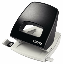 Leitz Büro Locher aus Metall, Für 25 Blatt, Anschlagschiene mit Formatangaben, Ergonomisches Design, schwarz, NeXXt-Serie, 50050095 Angebot bei HelloDeals