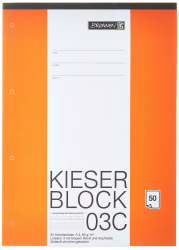 Brunnen 1042923 KIESER-Block Lineatur 3 (A4, Weiß, 50 Blatt, blanko, 80 g/m², Klasse 3) Angebot bei HelloDeals