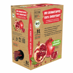 Bio Granatapfel Direktsaft 3 Liter Box - Granatapfel Muttersaft aus 100% Granatapfel, 30 Tage Vorratspackung - Veganer Granatapfel Saft, ohne zugesetzten Zucker, ohne Süßstoffe (lt. Gesetz) Angebot bei HelloDeals