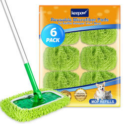 KEEPOW 6 Stück für Swiffer Bodenwischer Nass, Waschbar für Swiffer Feuchte Bodentücher, Ideal für Swiffer Bodentücher Wiederverwendbar, Mikrofaser für Swiffer Wet, Trockene/Feuchte Bodentücher Angebot bei HelloDeals