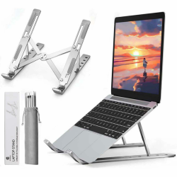 AiTodos® Laptop Ständer, Aluminiumlegierung, Laptop Ständer 6 Gänge Anpassen, Leicht, rutschfest, Faltbarer Tragbarer, Laptopständer - Einfache Wärmeableitung Angebot bei HelloDeals