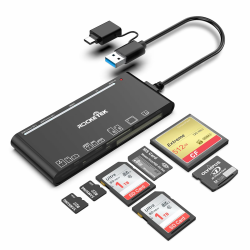 USB C USB3.0 Multi-Kartenleser, SD/TF/CF/Micro SD/XD/MS 7 in 1 Speicherkartenleser/Adapter/Hub für SD SDXC SDHC CF CFI TF Micro SD Micro SDXC Micro SDHC MS MMC UHS-I Karten, Windows/Mac/Android/Linux Angebot bei HelloDeals