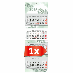 PRIMUS PRINT XXL Kalender 2025 - Mehrblock Wandkalender - 4-Monatskalender - Jahres Blockkalender - mit Datum Schieber - inklusive Feiertagen und Ferien - verschiedene Motive - [ 1x Eukalyptus ] Angebot bei HelloDeals
