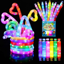 Piucrty 12 Stück Mitgebsel Kindergeburtstag 2022 LED Pop Tubes Fidget Toys Knicklichter Armbänder Party Deko Set Leuchtstäbe Buntes Festival Zubehör Sensorik Spielzeug Kleine Silvester Geschenke Angebot bei HelloDeals