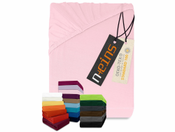 npluseins klassisches Jersey Spannbetttuch - vielen Farben + Größen - 100% Baumwolle 159.192, 120 x 200 cm, rosa Rosa 120 x 200 cm Angebot bei HelloDeals