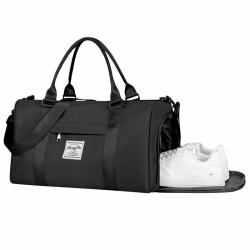 Flintronic Sporttasche Reisetasche, Reise Duffel Bag, mit Schuhfach & Nassfach, wasserdichte Übernachtungstasche, Gepäcktasche für Sport & Reisen für Herren Damen, Schwarz #1 Schwarz Angebot bei HelloDeals