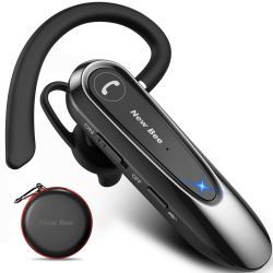 New bee Bluetooth Headset Wireless Freisprech Telefon mit Dual Mic V5.0 Freisprech-Bluetooth-Ohrhörer mit 20 Stunden Sprechzeit Mic Mute Zwei-Geräte-Verbindung für iPhone, Android und Laptop Angebot bei HelloDeals