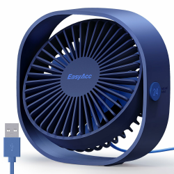 EasyAcc USB Ventilator, Mini Ventilator USB Tischventilator leise Klein 2 Jahre Garantie Starker Exquisit Lüfter 3 Geschwindigkeiten 360 Grad Drehung Desk Fan für Schreibtisch Zuhause Büro Angebot bei HelloDeals