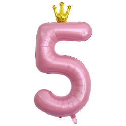 ASTARON Nummer 5 Luftballon 40 Zoll Zahlen Luftballon für Geburtstag Party Dekorationen, große Folienballon mit Krone für 5th Birthday Party Dekorationen Mädchen Geburtstag Dekor Angebot bei HelloDeals