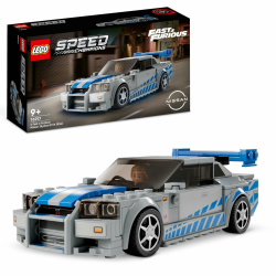 LEGO Speed Champions 2 Fast 2 Furious Nissan Skyline GT-R (R34) Rennwagen Spielzeug zum Bauen, 2023 Modell Auto-Bausatz mit Brian O'Conner Figur 76917 Angebot bei HelloDeals