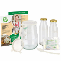 Curly Superfood Kefir Starter Set Bio - Kefirknollen aus deutscher Herstellung zum einfachen Herstellen von Milchkefir - Frischer Kefirpilz inkl. Kefir Zubehör & ausführlicher Anleitung Angebot bei HelloDeals