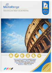 MediaRange DIN A4 Fotopapier für Tintenstrahldrucker, hochglänzend, 135g, 100 Blatt Angebot bei HelloDeals
