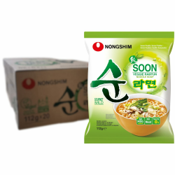Nong Shim Instantnudeln Soon Veggie Ramyun – Koreanische Gemüse Ramen Suppe mild - schnelle Zubereitung – 20er Vorteilspack à 112g Angebot bei HelloDeals