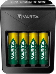 VARTA Akku Ladegerät, inkl. 4X AA 2100mAh, Batterieladegerät für wiederaufladbare AA/AAA/9V und USB Geräte, LCD Plug Charger+, Einzelschachtladung, Schwarz Angebot bei HelloDeals