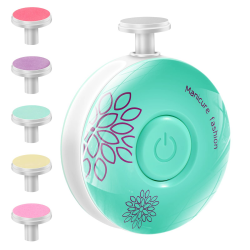 Brencco Elektrische Nagelfeile für Kinder mit Sechs austauschbaren Schärfköpfe, Geräuscharmer Baby Nagelschleifer Angebot bei HelloDeals