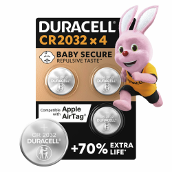 Duracell CR2032 Knopfzellen, CR 2032 Lithium Knopfzelle 3 V (4 Stück), ideal für z.B. Autoschlüssel, Waagen, Fitnesstracker, medizinische Geräte Angebot bei HelloDeals