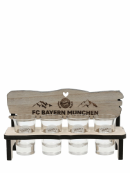 FC Bayern München | Schnapsbank-4er| Schnapsgläser | Stamperl Angebot bei HelloDeals