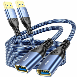 XGMATT USB Verlängerung Kabel 2 Stück 2M,USB 3.0 Verlängerungskabel A Stecker auf A Buchse mit eleganten Alluminiumsteckern, Nylon Stoffmantel für Kartenlesegerät,Tastatur, Drucker, Scanner, Kamera Angebot bei HelloDeals