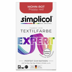 simplicol Textilfarbe expert Mohn-Rot | Perfekt zum Batiken und für kreative DIY-Projekte | Einfache Anwendung | Farbpulver | 150 g Angebot bei HelloDeals