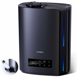 CONOPU Luftbefeuchter, 6L Luftbefeuchter Schlafzimmer für Große Räume, 60h Aroma Diffuser für Schlafzimmer Kinderzimmer Pflanzen, 300ml/h, Schwarz Angebot bei HelloDeals