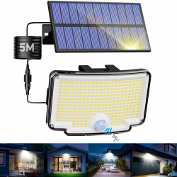 nipify Solarlampen für Außen mit Bewegungsmelder, 318 LED 3 Modi Solar Aussenleuchte IP65 Wetterfest, Weitwinkelbeleuchtung Hell Solarleuchte Wandleuchte für Outdoor Hauswand Garten Angebot bei HelloDeals