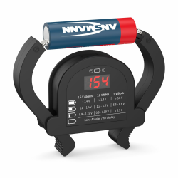 ANSMANN Battery Tester / Zuverlässiges Batterie- & Akkutestgerät zum Anzeigen der verbleibenden Kapazität / Kapazitätsanzeige für Akkus, Batterien & Knopfzellen / Funktioniert komplett ohne Strom, Blau Weiss Angebot bei HelloDeals