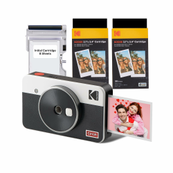 KODAK Mini Shot 2 Retro 4Pass 2-in-1 Sofortbildkamera und Fotodrucker (5,3x8,6cm) + 68 Blatt Paket, Weiß Angebot bei HelloDeals