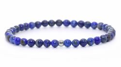 Echtes Lapislazuli Edelstein Armband mit 4mm Perlen - verschiedene Längen - Heilstein Schutzstein Talisman Glücksbringer Geschenk (Lapislazuli, 18CM) M - 18 CM Lapislazuli Angebot bei HelloDeals