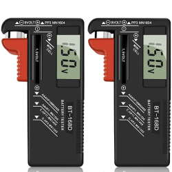 Greluma 2 STK Digitaler Batterietester, Universal Batterieprüfer, Haushalt Batterietester für AAA AA C D 9V 1,5V Kleine Batterien Knopfzelle Angebot bei HelloDeals
