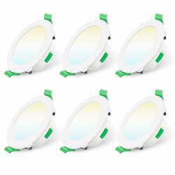 ALUSSO LED Einbaustrahler 230V Dimmbar 68mm 7W Ultra Flach IP44 LED Spots Warmweiß Neutralweiß Kaltweiß Deckenspots für Badezimmer Küche Wohnzimmer, Weiss, 6er Set Angebot bei HelloDeals