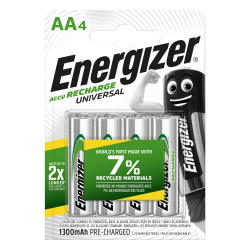 Energizer Batterien AA, wiederaufladbar, 4 Stück, Rechargeable Universal Angebot bei HelloDeals