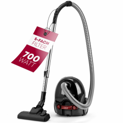 Bomann® Bodenstaubsauger mit energiesparenden 700 Watt | Staubsauger mit 5-Fach Mikrofiltersystem | Sauger mit Beutel | Umschaltbare Bodenbürste und Bürsten-/Fugendüse | BS 9019 CB N anthrazit Angebot bei HelloDeals