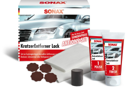 SONAX Aktionsset KratzerEntferner Lack (2 x 25 ml) beseitigt Kratzer und Schrammen aus Klarlacken | Art-Nr. 03058410, Rot Angebot bei HelloDeals