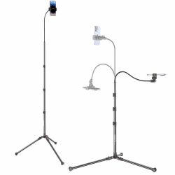 CAMBOFOTO 220cm Handy Stativ für Smartphone, 40cm Schwanenhals und Einstellbarer 360°-Kopf, Selfie Stick Stativ für iPhone/Android Phone, kamerastativ Angebot bei HelloDeals