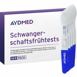 5 x Aydmed Profi Frühschwangerschaftstest | Ultra-Empfindlicher Schwangerschaftstest zum Nachweis der Schwangerschaft im Urin | Genauigkeit über 99% | Test 6 Tage vor Ausbleiben der Periode Angebot bei HelloDeals